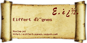 Eiffert Ágnes névjegykártya